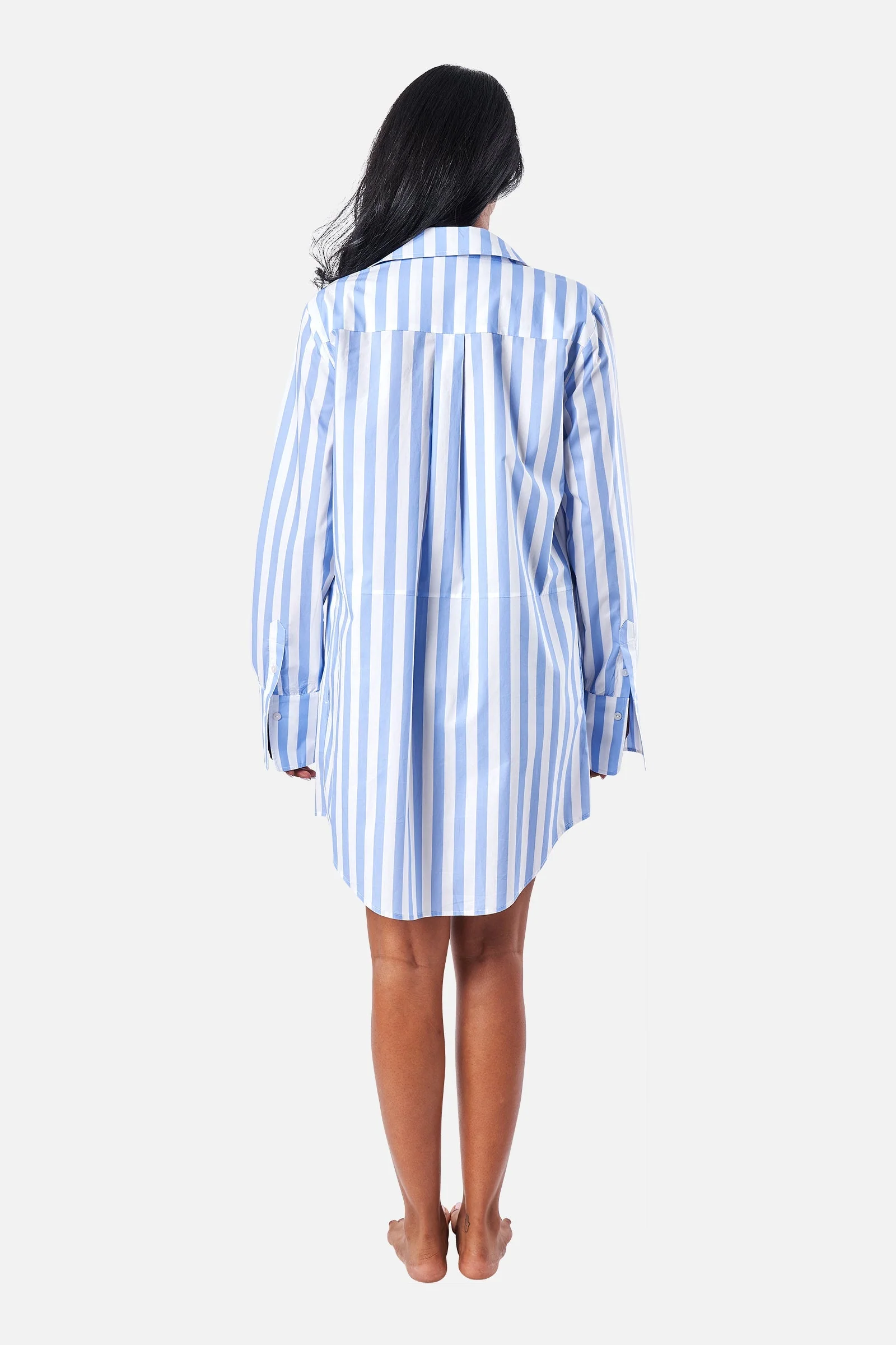 Beach Shirt Dress HAMPTONS STRIPE BLUE - Image 8