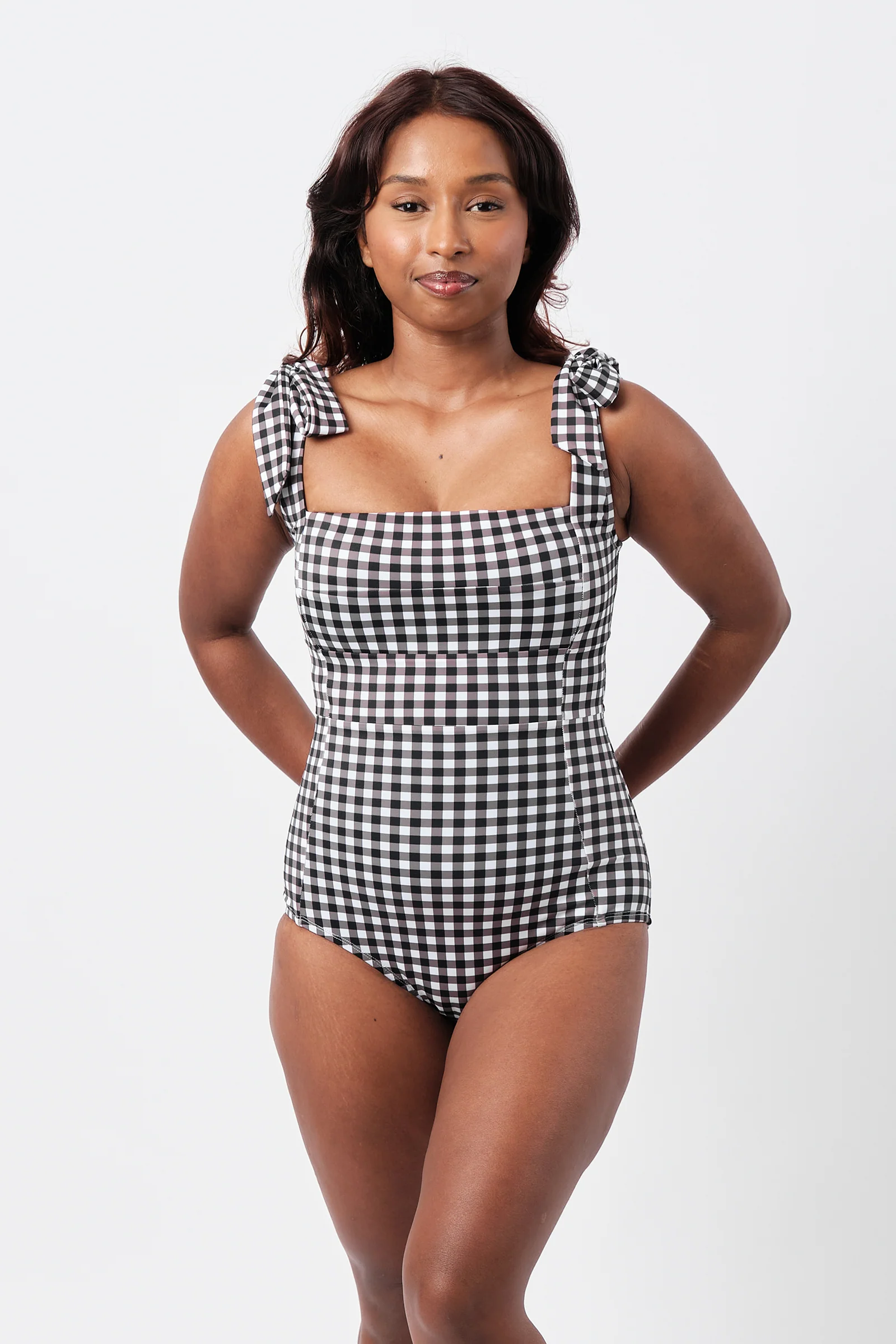 Classic Square Neck BLACK GINGHAM - Image 10