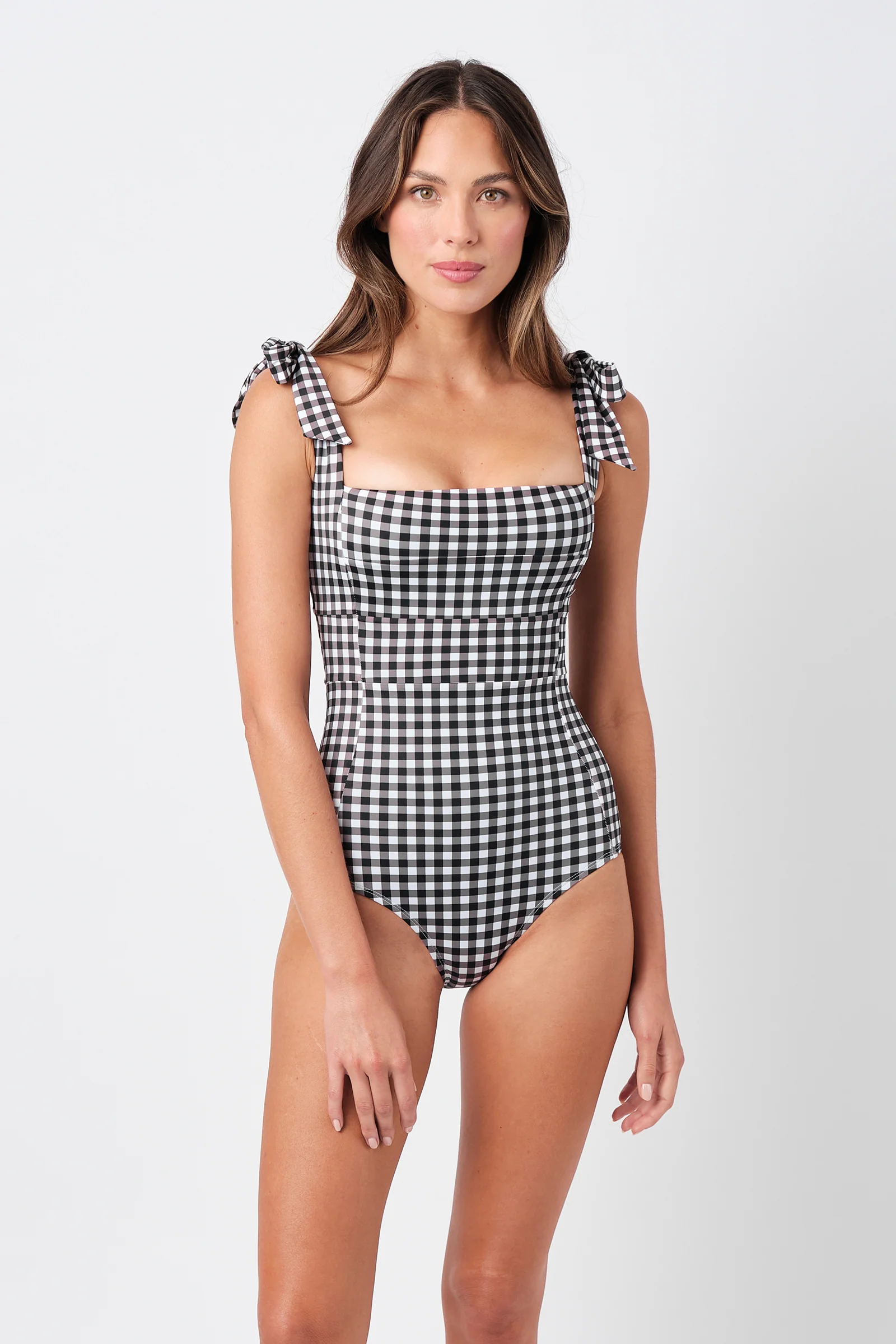Classic Square Neck BLACK GINGHAM - Image 3