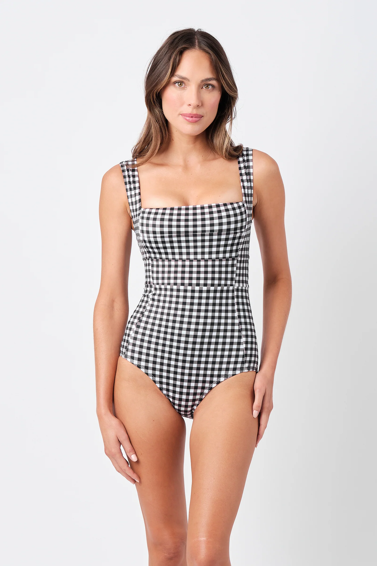 Classic Square Neck BLACK GINGHAM - Image 4