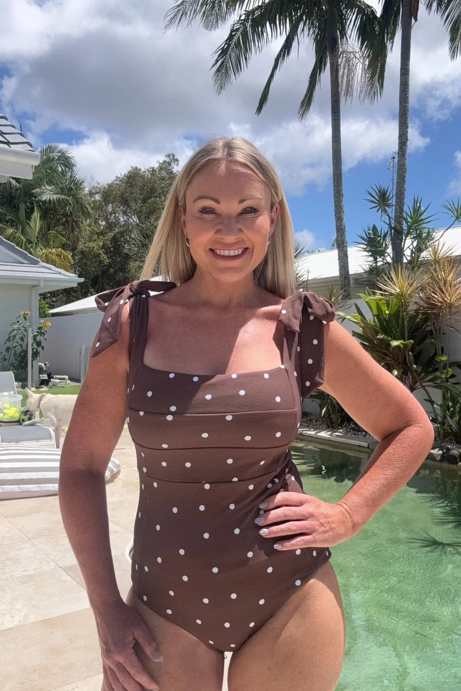 Classic Square Neck CHOCOLATE POLKA TEXTURE - Image 11