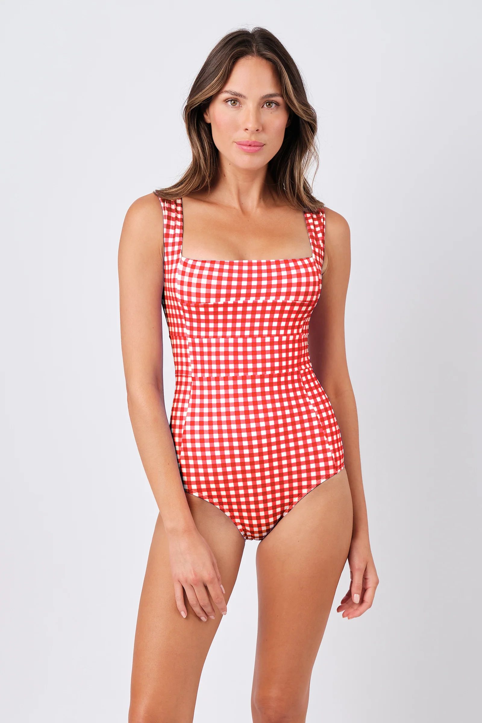 Classic Square Neck RED GINGHAM - Image 3