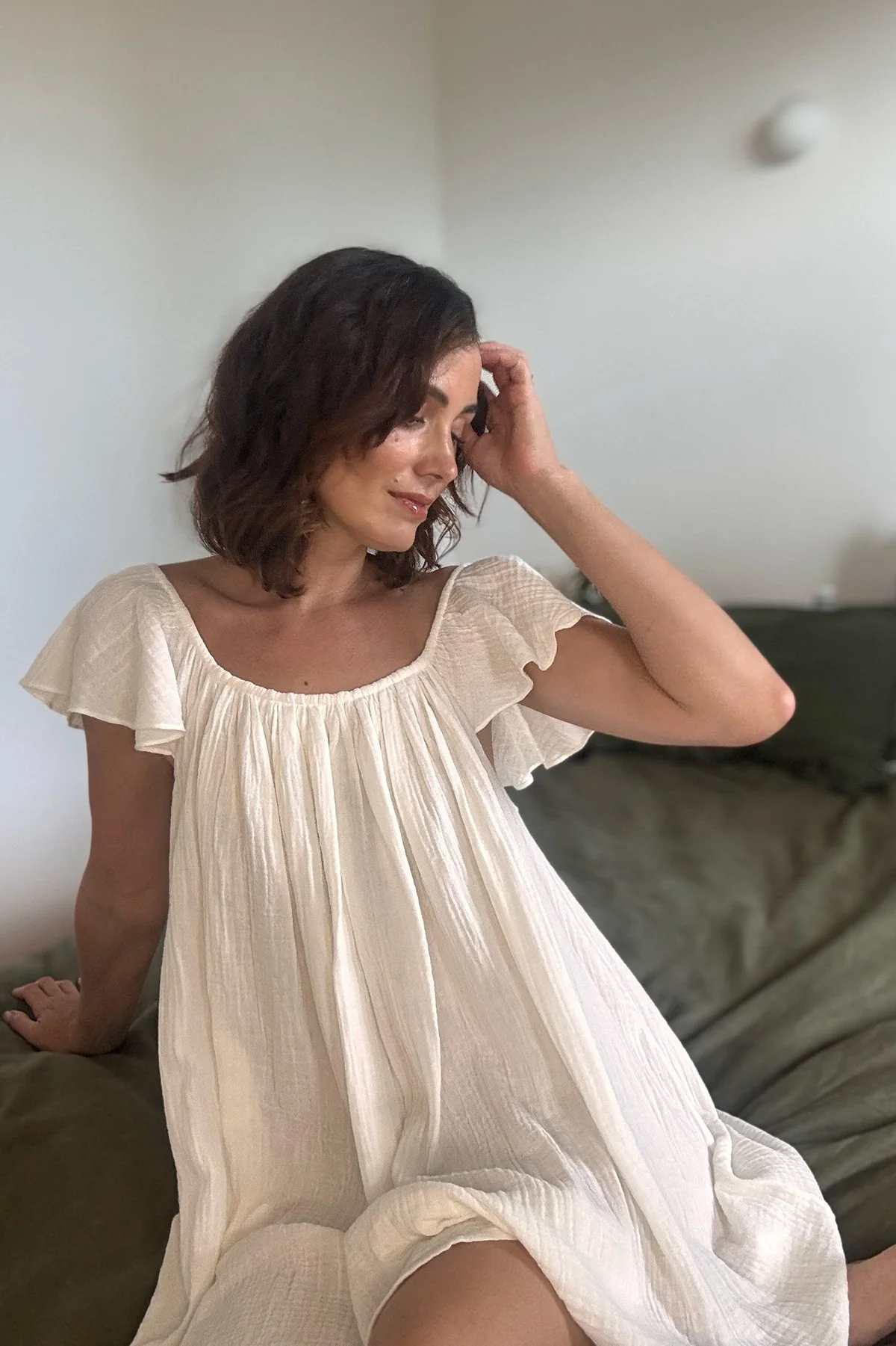 Ethereal Frill Nightie WHITE - Image 5