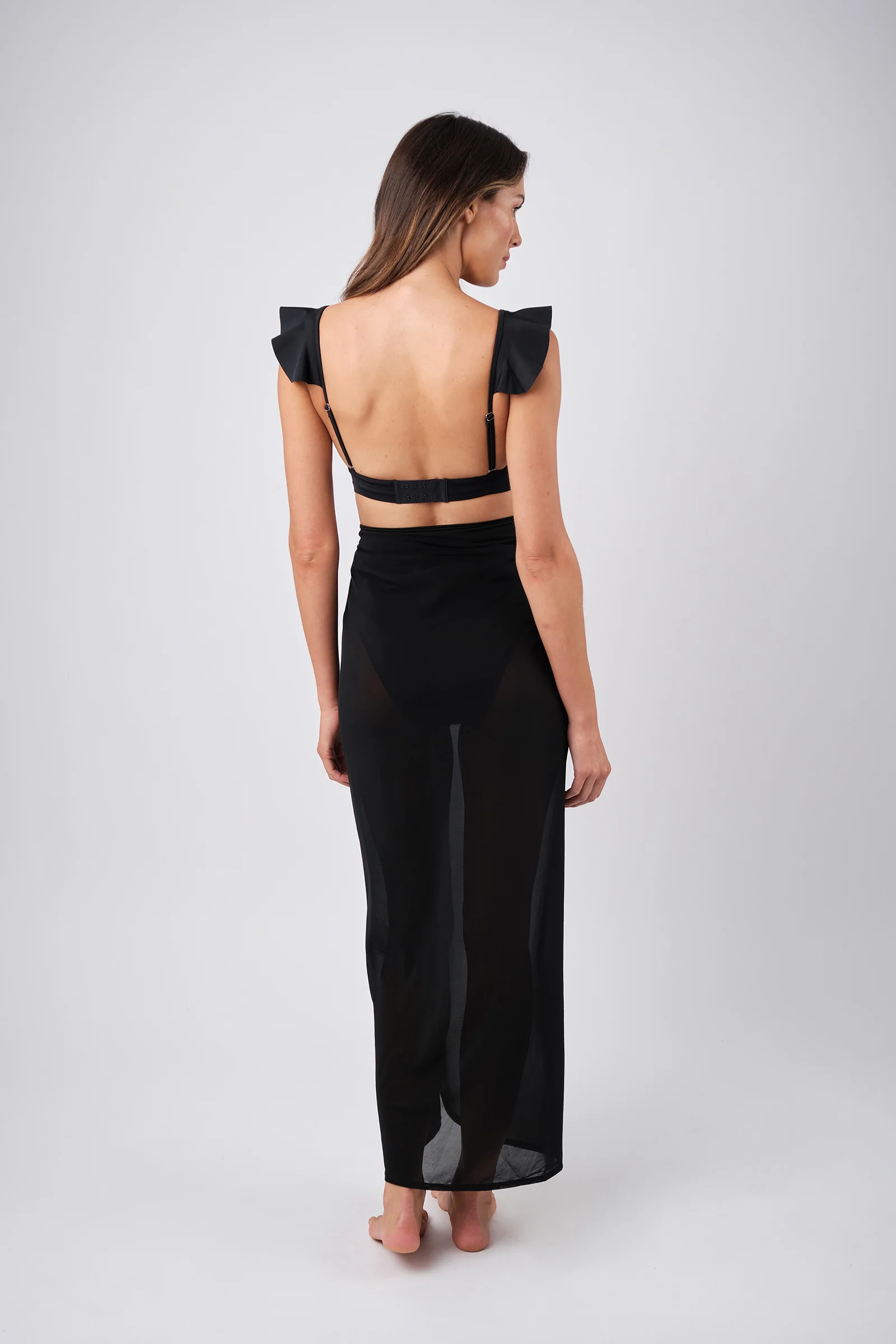 Never Say Never Bikini Bralette with Frill BLACK - Image 7