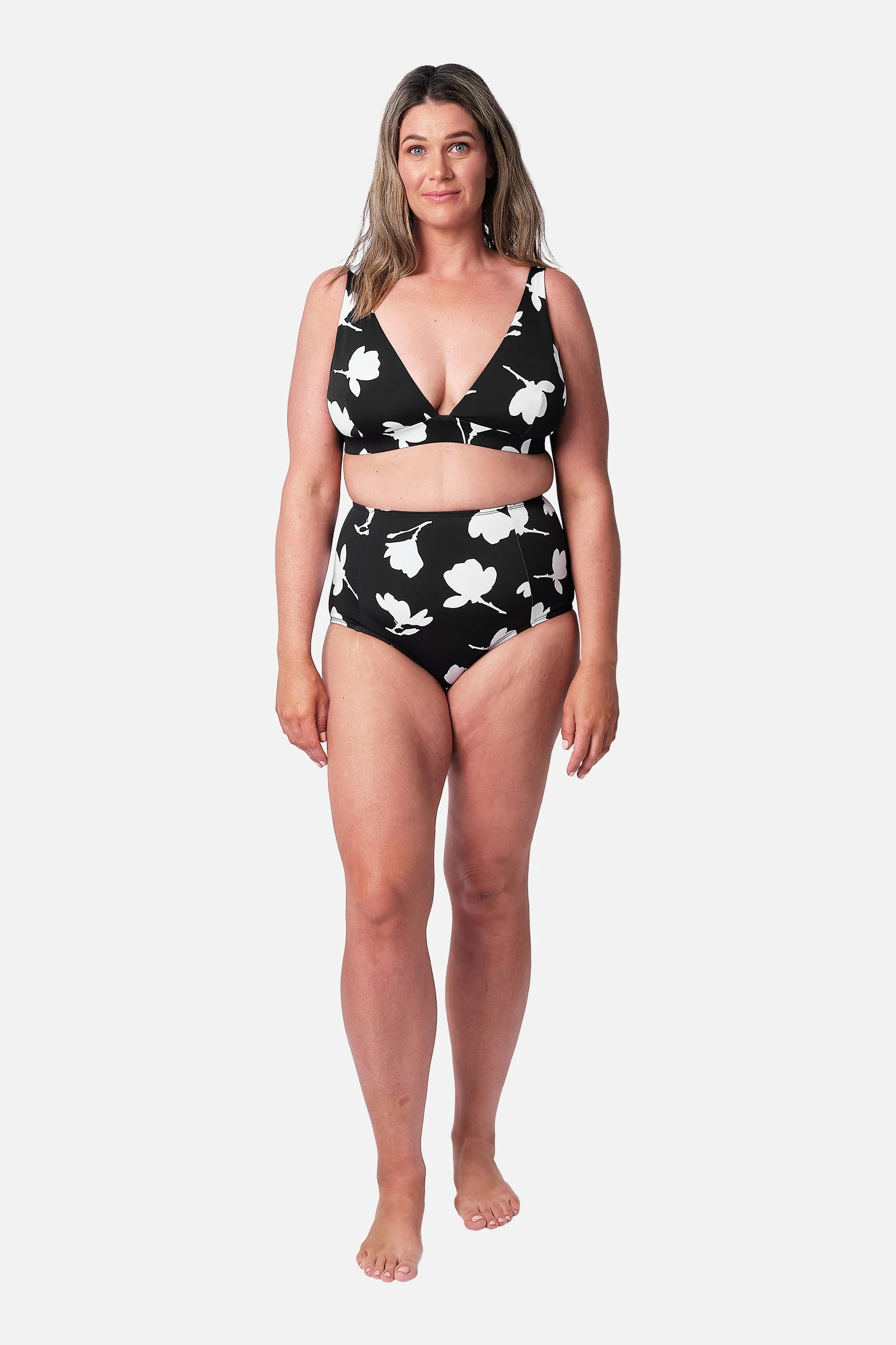 Never Say Never High-Waisted Bikini Bottom MAGNOLIA SILHOUETTE BLACK - Image 6