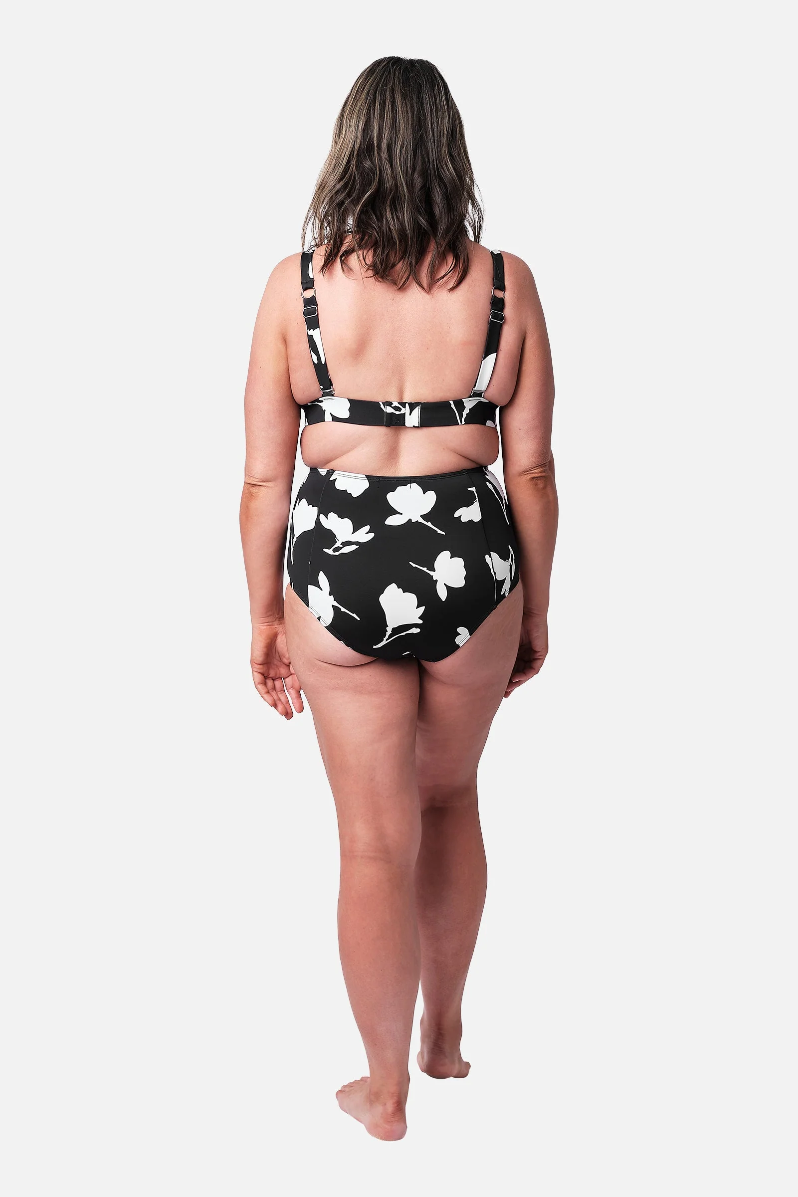 Never Say Never High-Waisted Bikini Bottom MAGNOLIA SILHOUETTE BLACK - Image 8