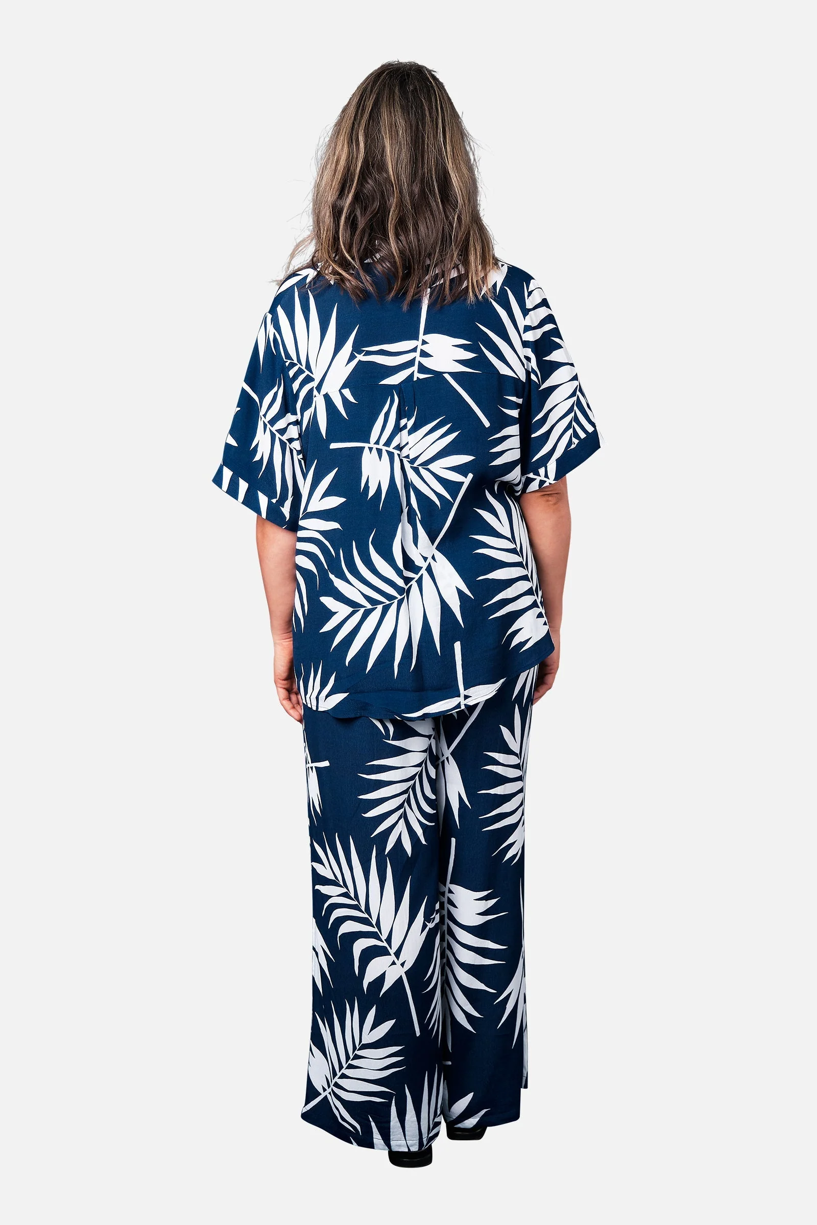 Palazzo Pants PALM SILHOUETTE NAVY - Image 14