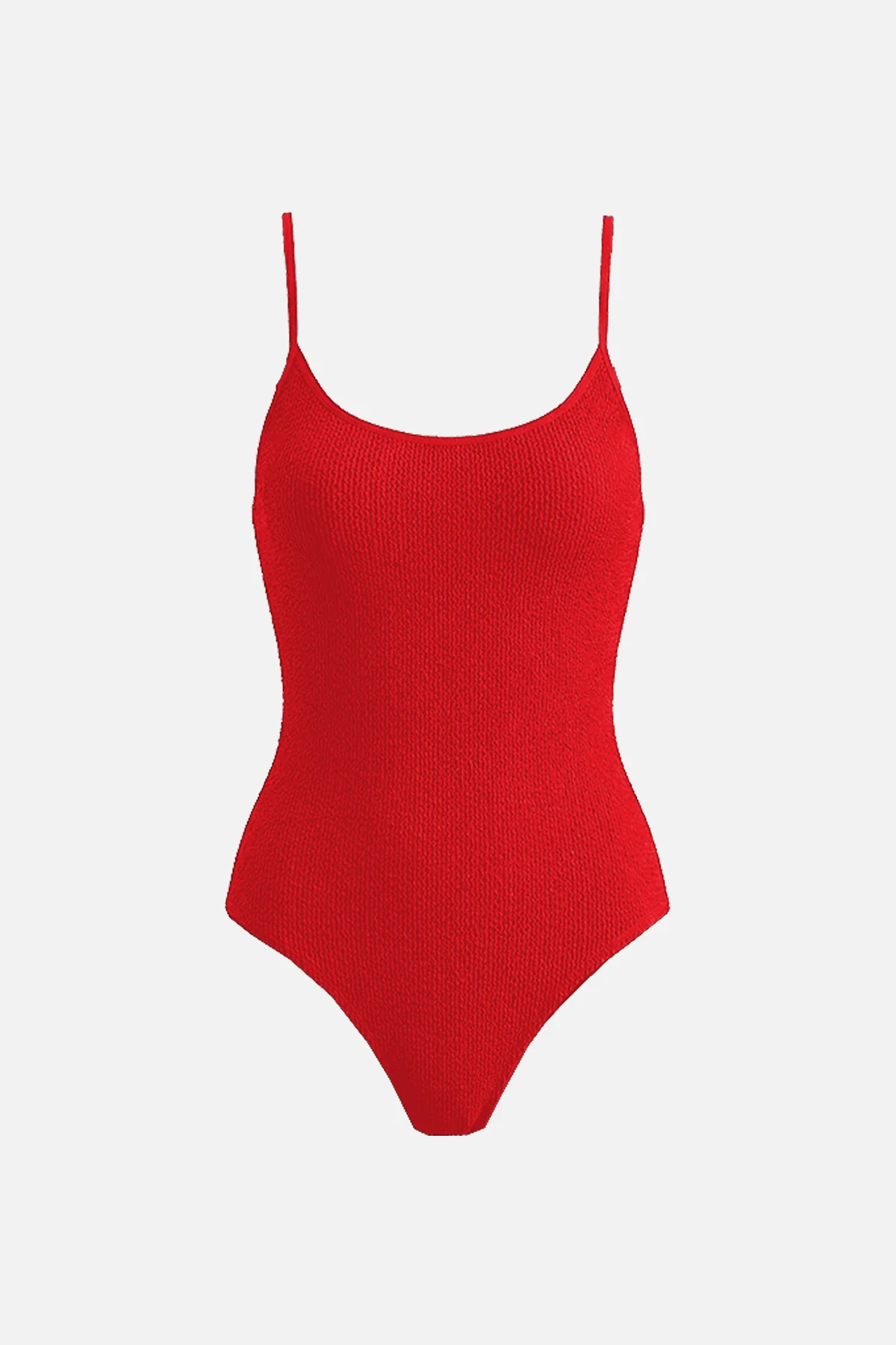 [Sample] Crinkle Cut Scoop Maillot One Piece Red - Image 3