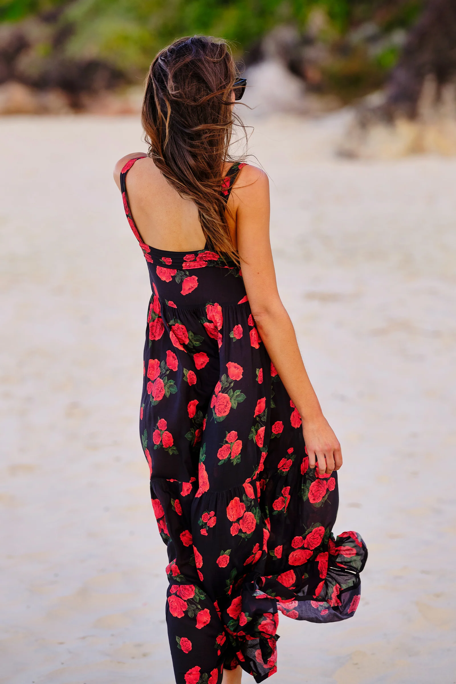 Sweetheart Neckline Maxi Dress PLUCKED ROSES - Image 4